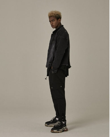 オベルー(OVERR) 18FW BLACK CARGO BUCKLE PANTS