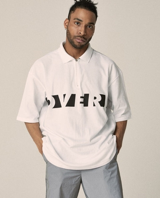 オベルー(OVERR) 17SU BASIC WHITE ZIPUP SHIRTS