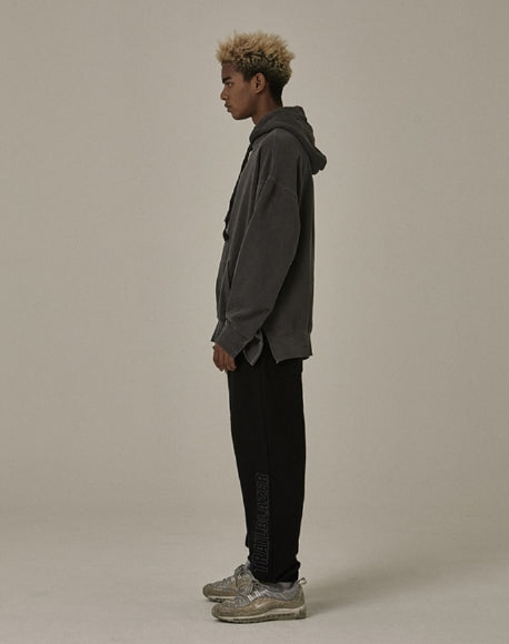 オベルー(OVERR) VELCRO PIGMENT DARKGRAY HOODIE
