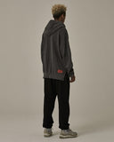 オベルー(OVERR) VELCRO PIGMENT DARKGRAY HOODIE