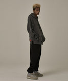 オベルー(OVERR) VELCRO PIGMENT DARKGRAY HOODIE