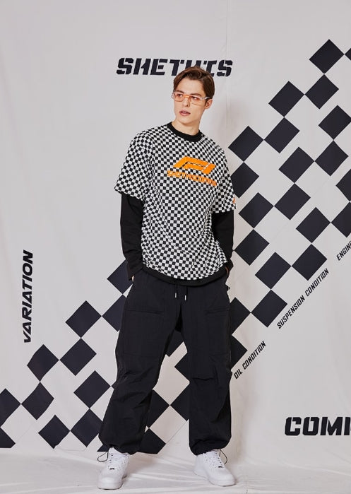 シディスコンマ(SHETHISCOMMA) START LINE HALF T (BLACK)