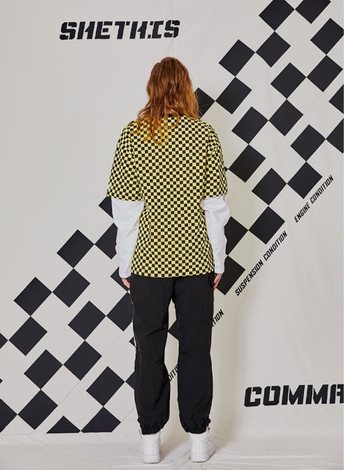 シディスコンマ(SHETHISCOMMA) START LINE HALF T (YELLOW)