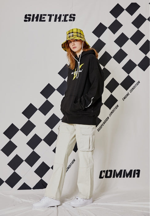 シディスコンマ(SHETHISCOMMA) SUPER RACE HOOD T (BLACK)