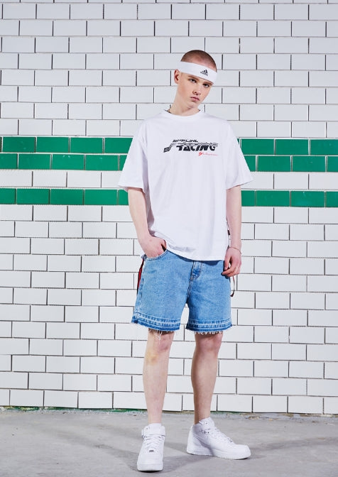 シディスコンマ(SHETHISCOMMA) CUTTING SHORTS PANTS(BLACK,BLUE)