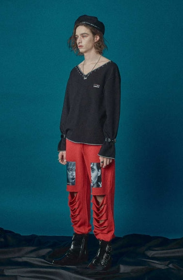 オクトーバーサード(Oct.3) Scissorhands Cutting Pants [Red]