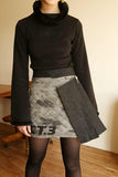 オクトーバーサード(Oct.3) Camouflage Quilting Pleats Skirt [Black]
