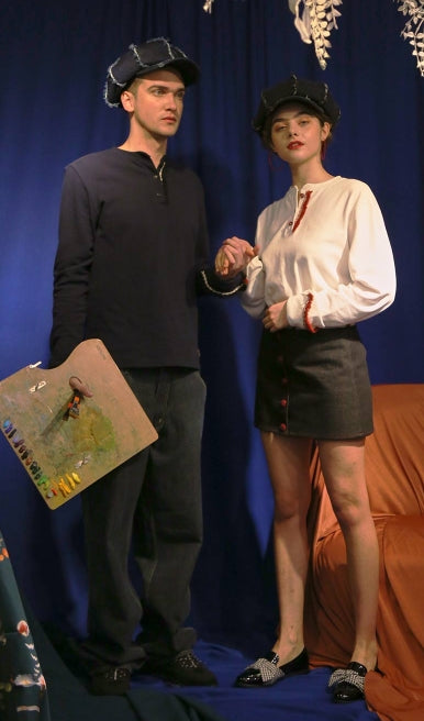 オクトーバーサード(Oct.3) Fringe Henley Neck Shirt [White]