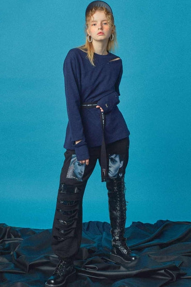 オクトーバーサード(Oct.3) Scratch Long Sleeve T [Navy]