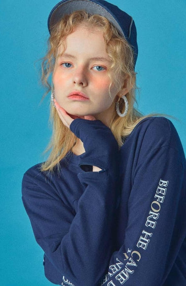 オクトーバーサード(Oct.3) Scratch Long Sleeve T [Navy]