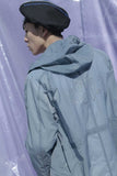 オクトーバーサード(Oct.3) OCT.3 Long Hood Rain Coat (Blue)