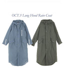 オクトーバーサード(Oct.3) OCT.3 Long Hood Rain Coat (Blue)