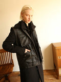 オクトーバーサード(Oct.3) Fur Callor Pocket Vest [Black Leather]