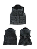 オクトーバーサード(Oct.3) Fur Callor Pocket Vest [Black Leather]