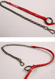 オクトーバーサード(Oct.3) Red Leather Mix Wallet chain