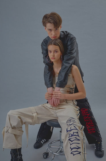 オクトーバーサード(Oct.3) Bind Legs Belt Line Pants [Ivory]