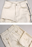 オクトーバーサード(Oct.3) Bind Legs Belt Line Pants [Ivory]