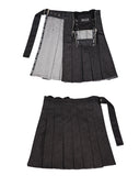 オクトーバーサード(Oct.3) Lace Layered Pleats Skirt [Black]