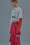 オクトーバーサード(Oct.3) Red Arm Layered T [White]