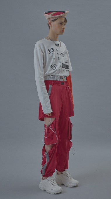 オクトーバーサード(Oct.3) Red Arm Layered T [White]
