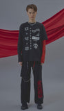 オクトーバーサード(Oct.3) Red Arm Layered T [Black]