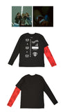 オクトーバーサード(Oct.3) Red Arm Layered T [Black]