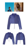 オクトーバーサード(Oct.3) Twinkle Stripe Crop Shirt [Blue]