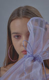 オクトーバーサード(Oct.3) Knit Lace Ribbon Blouse [Violet]