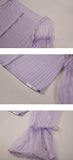 オクトーバーサード(Oct.3) Knit Lace Ribbon Blouse [Violet]
