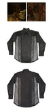 オクトーバーサード(Oct.3) Mesh Line Stripe Shirt [Black]