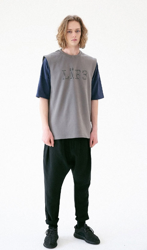 マスノウン(MASSNOUN) DISTINCTIVE LINEN BAGGY PANTS MUVCP003-BK