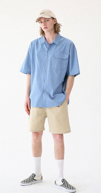 マスノウン(MASSNOUN) LIGHTGRAYISH SHORT PANTS MUVSP001-BG