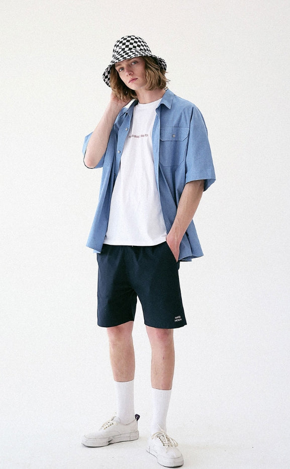 マスノウン(MASSNOUN) LIGHTGRAYISH SHORT PANTS MUVSP001-NV