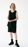 マスノウン(MASSNOUN) INOUT LAYERD SLEEVELESS MUVSV001-BK