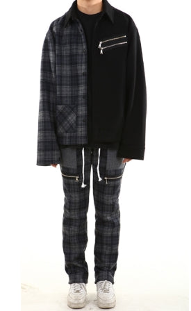 ランベルシオ(LANG VERSIO) 93 Unbalance Zipper Shirt 'Jacket'