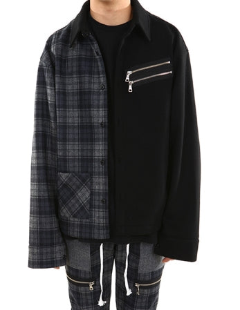ランベルシオ(LANG VERSIO) 93 Unbalance Zipper Shirt 'Jacket'