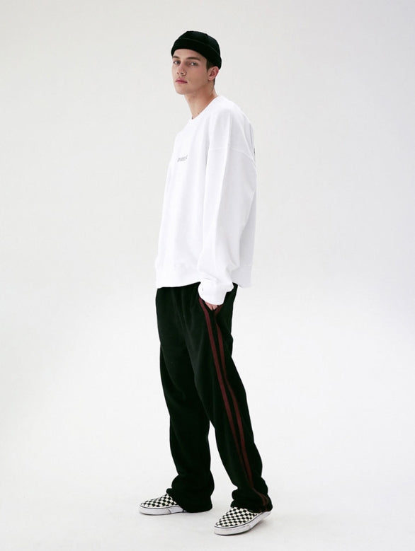 メスノウン(MASSNOUN) ELLIPTICAL LINE WIDE SWEAT PANTS MFVTT001-BK