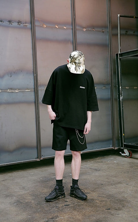 メスノウン(MASSNOUN) NOR WIDE BLACK DENIM SHORT PANTS MSEJP010-BK