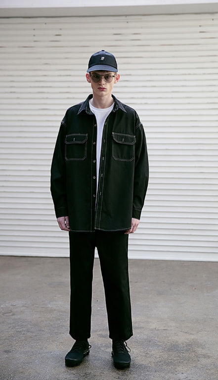 メスノウン(MASSNOUN) NO TUCK WIDE CHINO PANTS MSECP002-BK