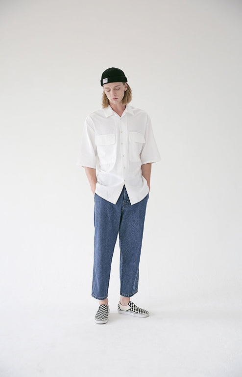 メスノウン(MASSNOUN) NOR WIDE ONE TUCK DENIM SLACKS MSEJP013-BL