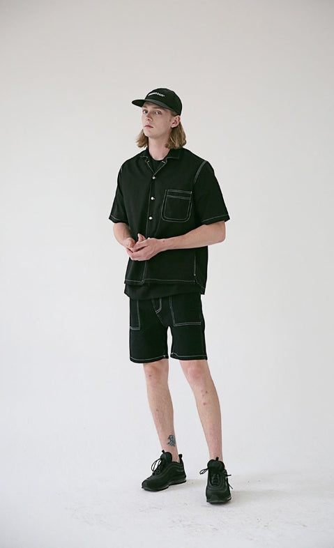 メスノウン(MASSNOUN) STICH POCKET SHORT PANTS MSESP005-BK