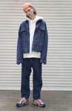 メスノウン(MASSNOUN) NOR WASHED INCISION DENIM PANTS MFEJP003-BL