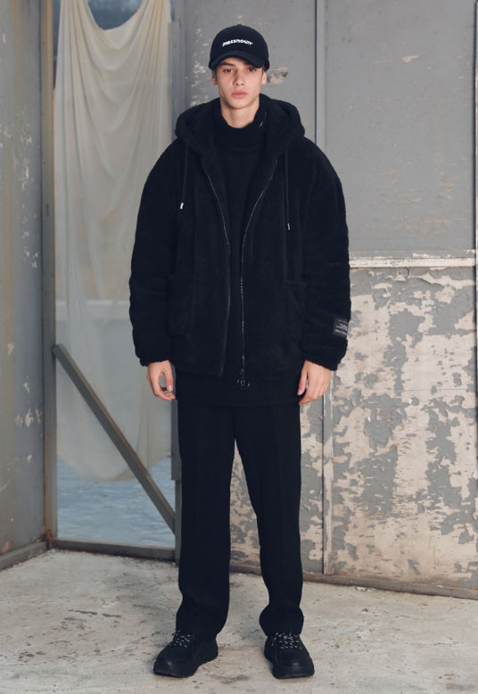 メスノウン(MASSNOUN) WIDE HERRINGBONE WOOL SLACKS MFETT003-BR