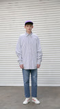 メスノウン(MASSNOUN) MS STRIPE OVER-FIT SHIRTS MSEST004-NV＋strap