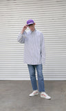 メスノウン(MASSNOUN) MS STRIPE OVER-FIT SHIRTS MSEST004-NV＋strap