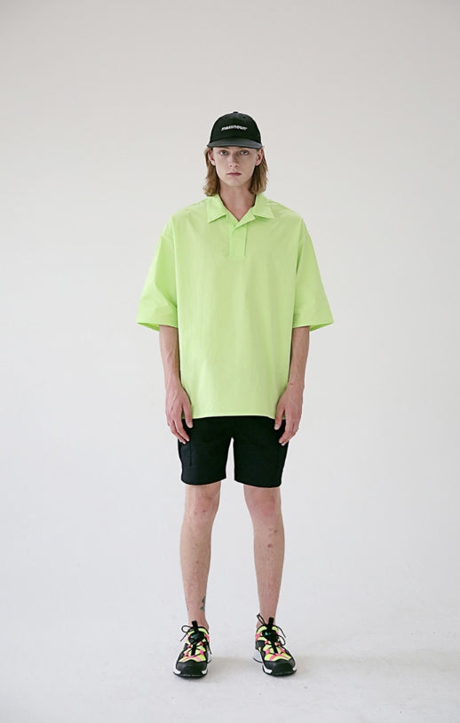 メスノウン(MASSNOUN) HALF NECK SUBJECT SHORT SHIRTS MSEST005-LG