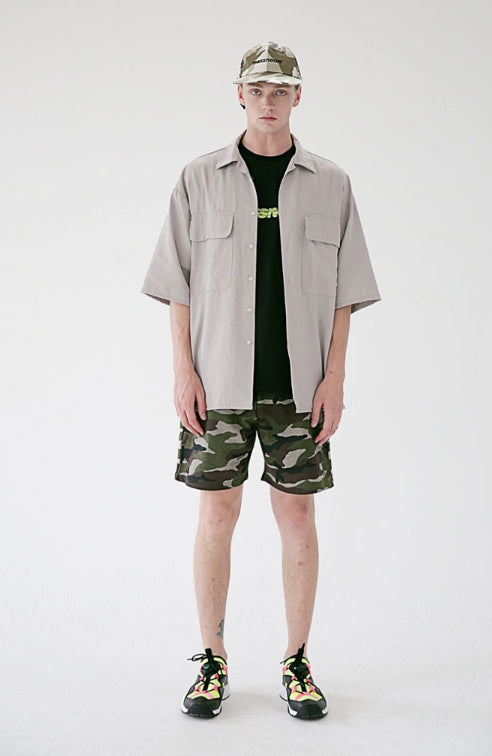 メスノウン(MASSNOUN) TWO POCKET SOFT OVERSIZED SHIRTS MSEST006-BG