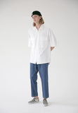 メスノウン(MASSNOUN) TWO POCKET SOFT OVERSIZED SHIRTS MSEST006-WT