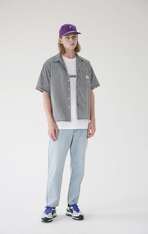 メスノウン(MASSNOUN) SL LOGO BASIC SM CHECK SHIRTS MSEST007-BK