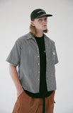 メスノウン(MASSNOUN) SL LOGO BASIC SM CHECK SHIRTS MSEST007-BK